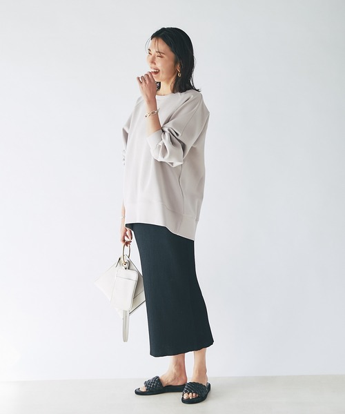 RIVE DROITE(リヴドロワ)の「ダンボールオーバーカットソー(スウェット・レディース・ベージュ/グレイッシュベージュ/グリーン・FREE)」の18枚目の写真