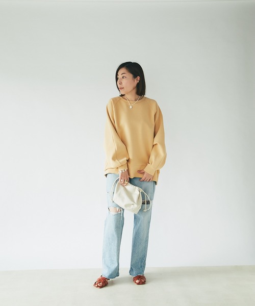 RIVE DROITE(リヴドロワ)の「ダンボールオーバーカットソー(スウェット・レディース・ベージュ/グレイッシュベージュ/グリーン・FREE)」の21枚目の写真