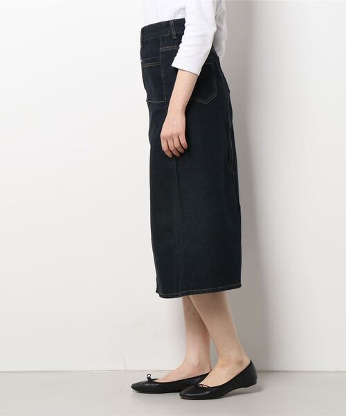 urge:(アージコロン )の「【URGE:】フロントスリット ロング デニムスカート(デニムスカート・レディース・ネイビー/ブルー・SMALL/MEDIUM/LARGE/X-LARGE)」の3枚目の写真