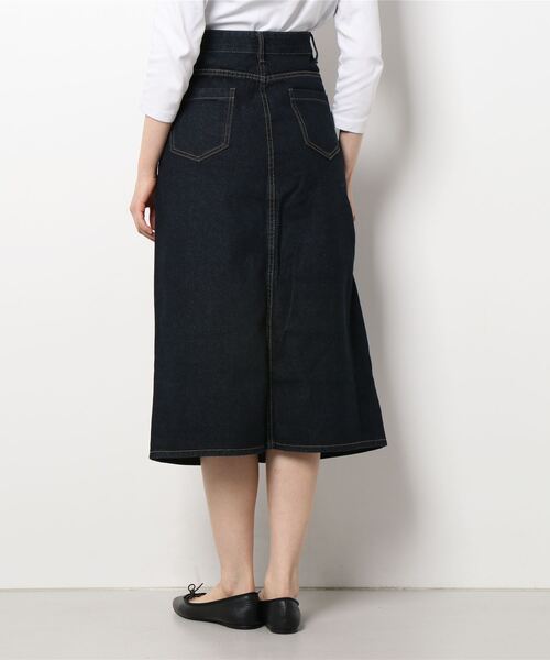 urge:(アージコロン )の「【URGE:】フロントスリット ロング デニムスカート(デニムスカート・レディース・ネイビー/ブルー・SMALL/MEDIUM/LARGE/X-LARGE)」の4枚目の写真