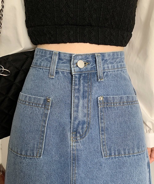urge:(アージコロン )の「【URGE:】フロントスリット ロング デニムスカート(デニムスカート・レディース・ネイビー/ブルー・SMALL/MEDIUM/LARGE/X-LARGE)」の11枚目の写真