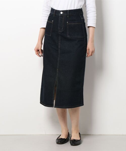 urge:(アージコロン )の「【URGE:】フロントスリット ロング デニムスカート(デニムスカート・レディース・ネイビー/ブルー・SMALL/MEDIUM/LARGE/X-LARGE)」の20枚目の写真