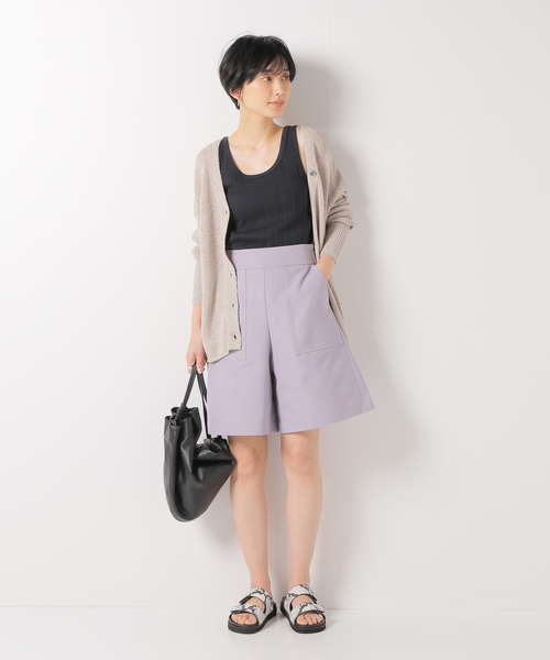 IENA（イエナ）の「スーピマランダムリブタンクトップ（タンクトップ・レディース・チャコールグレー/ホワイト/イエロー/ブラック・FREE）」の5枚目の写真