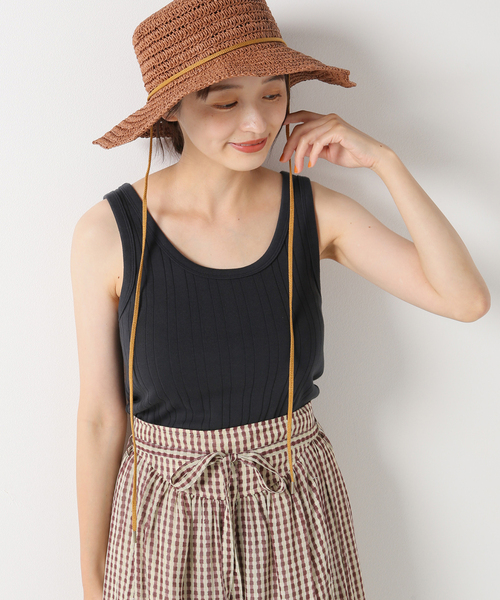 IENA（イエナ）の「スーピマランダムリブタンクトップ（タンクトップ・レディース・チャコールグレー/ホワイト/イエロー/ブラック・FREE）」の7枚目の写真