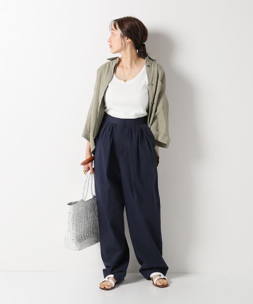 IENA（イエナ）の「スーピマランダムリブタンクトップ（タンクトップ・レディース・チャコールグレー/ホワイト/イエロー/ブラック・FREE）」の12枚目の写真