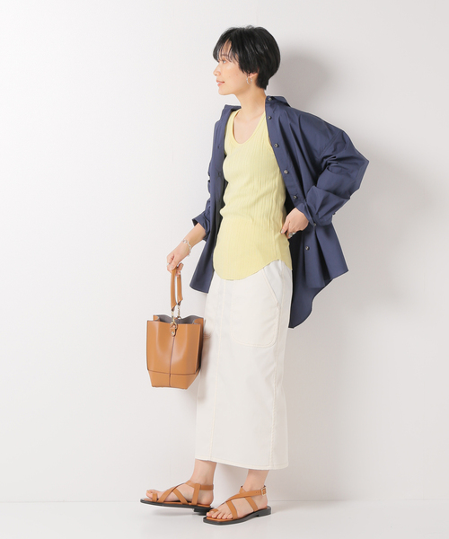 IENA（イエナ）の「スーピマランダムリブタンクトップ（タンクトップ・レディース・チャコールグレー/ホワイト/イエロー/ブラック・FREE）」の16枚目の写真