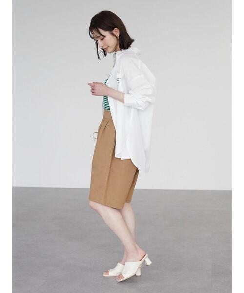 Green　Parks（グリーンパークス）の「BIGロゴシャツチュニック（シャツ/ブラウス・レディース・チェック/ストライプ/オフホワイト・FREE）」の11枚目の写真