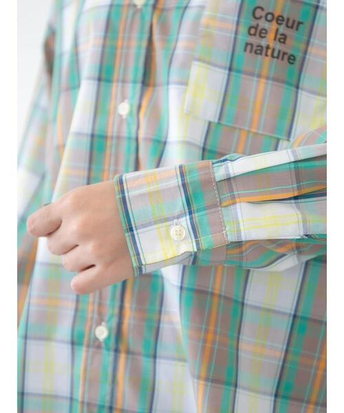 Green　Parks（グリーンパークス）の「BIGロゴシャツチュニック（シャツ/ブラウス・レディース・チェック/ストライプ/オフホワイト・FREE）」の22枚目の写真