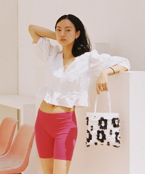 Bonjour Girl（ボンジュールガール）の「【Planforotherday/プラン・フォー・アザーデイ】Anemone bag アネモネハンドバッグ（ハンドバッグ・レディース・ブラック/ピンク・FREE）」の11枚目の写真