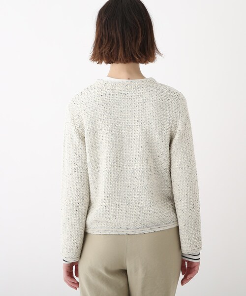 OPAQUE.CLIP（オペークドットクリップ）の「◆テープヤーンニット ノーカラージャケット（カーディガン）（カーディガン/ボレロ・レディース・ホワイト系7/イエロー系4・42/40/38）」の5枚目の写真