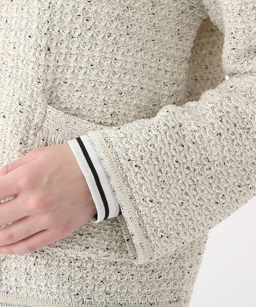 OPAQUE.CLIP（オペークドットクリップ）の「◆テープヤーンニット ノーカラージャケット（カーディガン）（カーディガン/ボレロ・レディース・ホワイト系7/イエロー系4・42/40/38）」の7枚目の写真