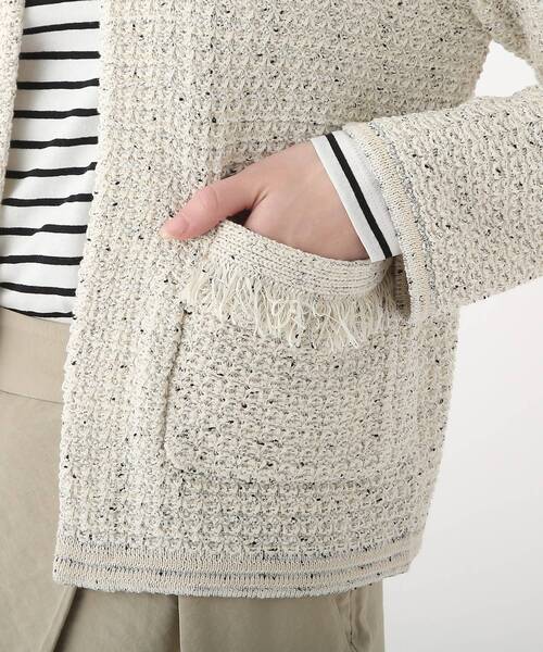 OPAQUE.CLIP（オペークドットクリップ）の「◆テープヤーンニット ノーカラージャケット（カーディガン）（カーディガン/ボレロ・レディース・ホワイト系7/イエロー系4・42/40/38）」の8枚目の写真