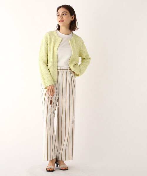 OPAQUE.CLIP（オペークドットクリップ）の「◆テープヤーンニット ノーカラージャケット（カーディガン）（カーディガン/ボレロ・レディース・ホワイト系7/イエロー系4・42/40/38）」の11枚目の写真