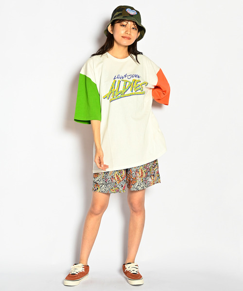 ALDIES(アールディーズ)の「Break Big T / ブレイクビッグT(Tシャツ/カットソー・メンズ・ブラック/ブラウン/ピンク/マルチ・FREE)」の4枚目の写真