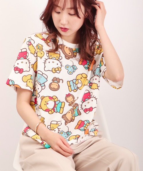 Sanrio サンリオ ハローキティ 総柄半袖キャラクターtシャツ Tシャツ カットソー Sanrio サンリオ のファッション通販 Zozotown