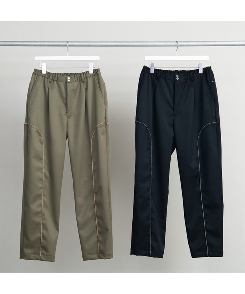 DISCOVERED(ディスカバード)の「DISCOVERED ディスカバード / WESTERN SLACKS PANTS ウエスタンスラックスパンツ / DC-AW22-PT-03(チノパンツ・メンズ・カーキ/ブラック・1/3)」の2枚目の写真