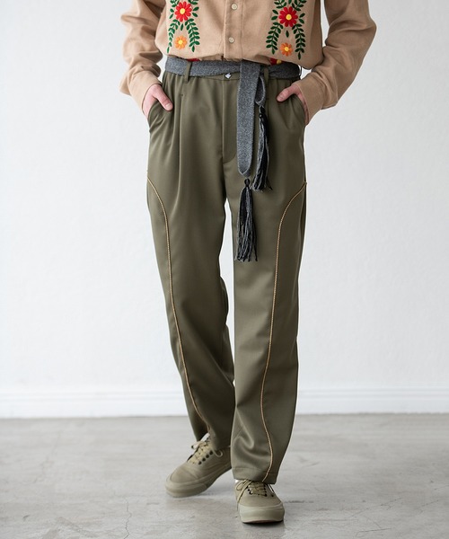 DISCOVERED(ディスカバード)の「DISCOVERED ディスカバード / WESTERN SLACKS PANTS ウエスタンスラックスパンツ / DC-AW22-PT-03(チノパンツ・メンズ・カーキ/ブラック・1/3)」の12枚目の写真