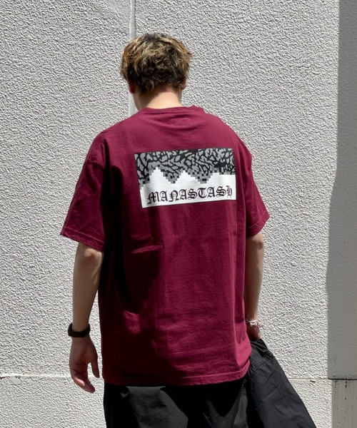 MANASTASH（マナスタッシュ）の「【直営店限定】MANASTASH N.A.U/マナスタッシュエヌエーユー　GANG LOGO TEE ギャングロゴティー（Tシャツ/カットソー・メンズ・ホワイト/ブラック/バーガンディー・MEDIUM/LARGE/X-LARGE）」の16枚目の写真