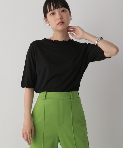 LOWRYS FARM(ローリーズファーム)の「シアーメロー5分袖 282354(Tシャツ/カットソー・レディース・ホワイト/ブラック/ブラウン/アイボリー・FREE)」の4枚目の写真