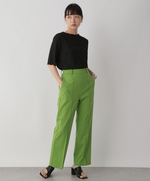LOWRYS FARM(ローリーズファーム)の「シアーメロー5分袖 282354(Tシャツ/カットソー・レディース・ホワイト/ブラック/ブラウン/アイボリー・FREE)」の9枚目の写真