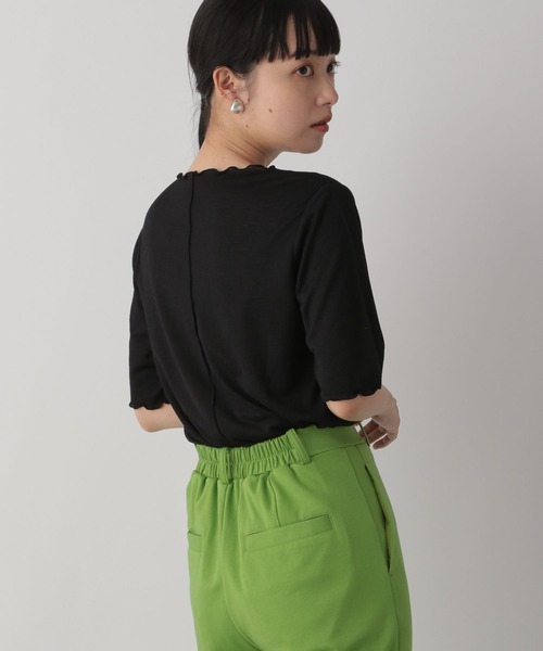LOWRYS FARM(ローリーズファーム)の「シアーメロー5分袖 282354(Tシャツ/カットソー・レディース・ホワイト/ブラック/ブラウン/アイボリー・FREE)」の10枚目の写真
