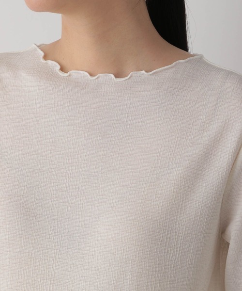 LOWRYS FARM(ローリーズファーム)の「シアーメロー5分袖 282354(Tシャツ/カットソー・レディース・ホワイト/ブラック/ブラウン/アイボリー・FREE)」の14枚目の写真