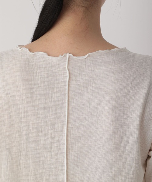 LOWRYS FARM(ローリーズファーム)の「シアーメロー5分袖 282354(Tシャツ/カットソー・レディース・ホワイト/ブラック/ブラウン/アイボリー・FREE)」の17枚目の写真
