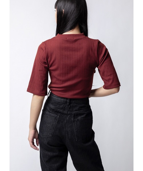 ネックスリットトップス（Tシャツ/カットソー）｜Adoon plain
