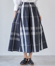 チェックマキシタフタスカート