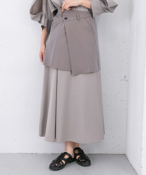 KBF(ケイビーエフ)の「リメイクラップミニスカート(スカート・レディース・グレー/ブラウン・ONE)」の8枚目の写真