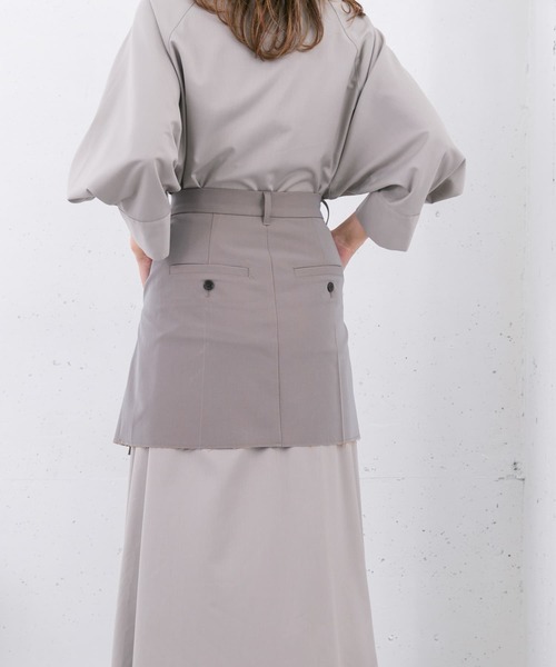 KBF(ケイビーエフ)の「リメイクラップミニスカート(スカート・レディース・グレー/ブラウン・ONE)」の9枚目の写真