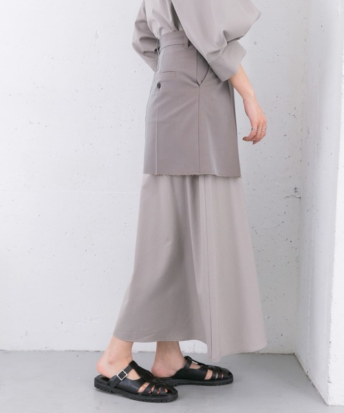 KBF(ケイビーエフ)の「リメイクラップミニスカート(スカート・レディース・グレー/ブラウン・ONE)」の10枚目の写真