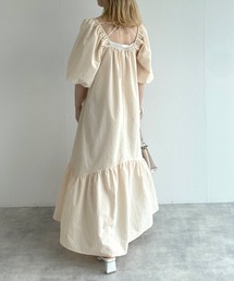 w closet | スクエアネックバルーン袖ティアードワンピース(ワンピース)