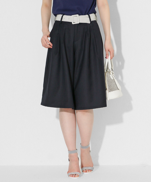 SENSE OF PLACE by URBAN RESEARCH（センスオブプレイスバイアーバンリサーチ）の「ベルト付ストライプガウチョパンツ（その他パンツ・レディース・ネイビー/ホワイト/グレー・36/38）」の3枚目の写真