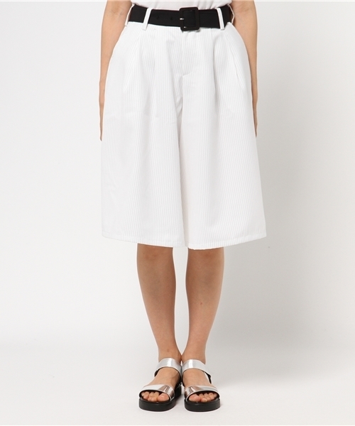 SENSE OF PLACE by URBAN RESEARCH（センスオブプレイスバイアーバンリサーチ）の「ベルト付ストライプガウチョパンツ（その他パンツ・レディース・ネイビー/ホワイト/グレー・36/38）」の4枚目の写真