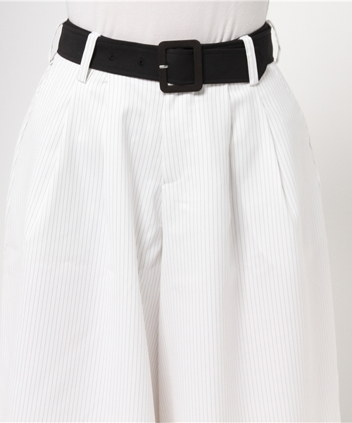 SENSE OF PLACE by URBAN RESEARCH（センスオブプレイスバイアーバンリサーチ）の「ベルト付ストライプガウチョパンツ（その他パンツ・レディース・ネイビー/ホワイト/グレー・36/38）」の9枚目の写真