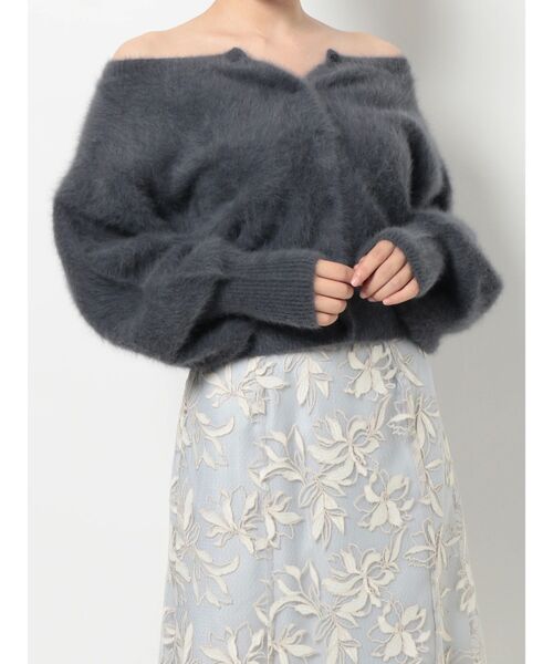 MERCURYDUO（マーキュリーデュオ）の「FOX3WAYニットカーディガン（カーディガン/ボレロ・レディース・ラベンダー/ブルー/ピンク/チャコールグレー・FREE）」の2枚目の写真