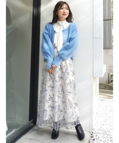 MERCURYDUO（マーキュリーデュオ）の「FOX3WAYニットカーディガン（カーディガン/ボレロ・レディース・ラベンダー/ブルー/ピンク/チャコールグレー・FREE）」の22枚目の写真