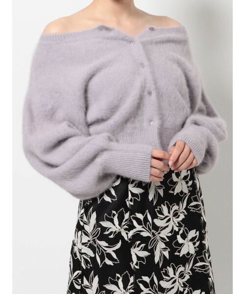 MERCURYDUO（マーキュリーデュオ）の「FOX3WAYニットカーディガン（カーディガン/ボレロ・レディース・ラベンダー/ブルー/ピンク/チャコールグレー・FREE）」の5枚目の写真