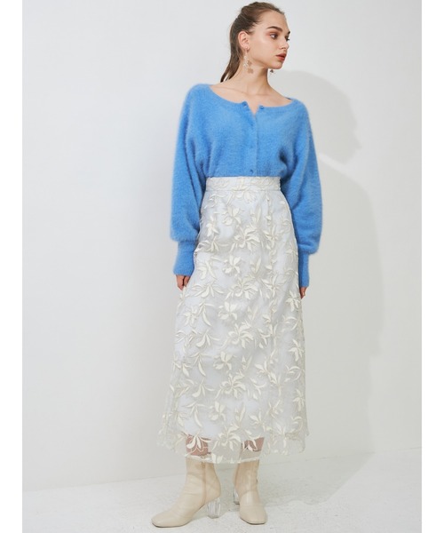 MERCURYDUO（マーキュリーデュオ）の「FOX3WAYニットカーディガン（カーディガン/ボレロ・レディース・ラベンダー/ブルー/ピンク/チャコールグレー・FREE）」の7枚目の写真