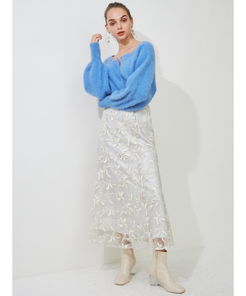 MERCURYDUO（マーキュリーデュオ）の「FOX3WAYニットカーディガン（カーディガン/ボレロ・レディース・ラベンダー/ブルー/ピンク/チャコールグレー・FREE）」の9枚目の写真