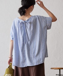 AMERICAN HOLIC | リネンブレンドバックリボンブラウス(シャツ/ブラウス)