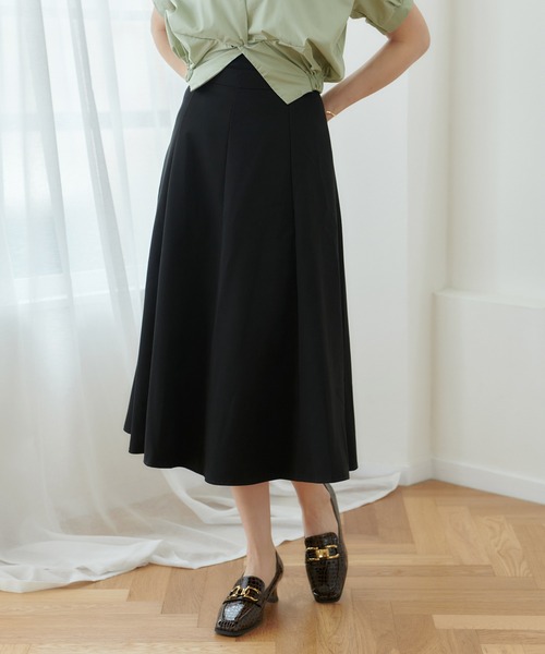 Lamoa（ラモア）の「Lamoa/Aライン 台形　フレアスカート（スカート・レディース・ブラック/グリーン/アイボリー・MEDIUM/LARGE）」の3枚目の写真