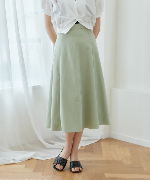 Lamoa（ラモア）の「Lamoa/Aライン 台形　フレアスカート（スカート・レディース・ブラック/グリーン/アイボリー・MEDIUM/LARGE）」の6枚目の写真