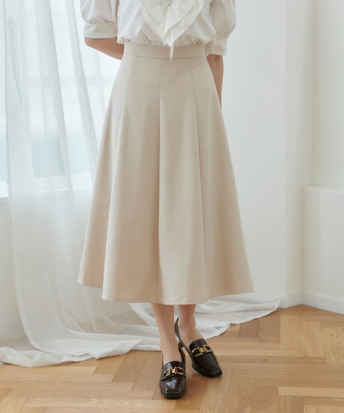 Lamoa（ラモア）の「Lamoa/Aライン 台形　フレアスカート（スカート・レディース・ブラック/グリーン/アイボリー・MEDIUM/LARGE）」の4枚目の写真