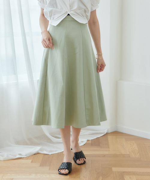 Lamoa（ラモア）の「Lamoa/Aライン 台形　フレアスカート（スカート・レディース・ブラック/グリーン/アイボリー・MEDIUM/LARGE）」の14枚目の写真