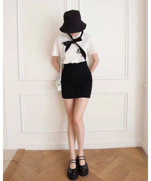 epine（エピヌ）の「Ee tee rib tight onepiece（ワンピース・レディース・ホワイト/ブラック/ブラック系その他・FREE）」の16枚目の写真