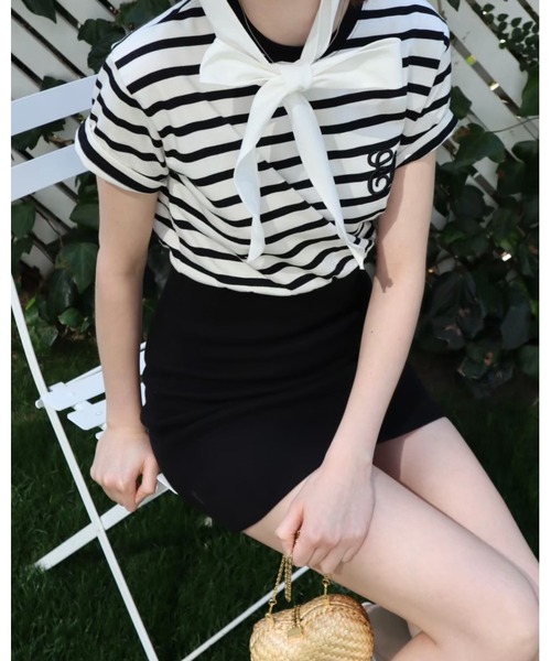 epine（エピヌ）の「Ee tee rib tight onepiece（ワンピース・レディース・ホワイト/ブラック/ブラック系その他・FREE）」の13枚目の写真