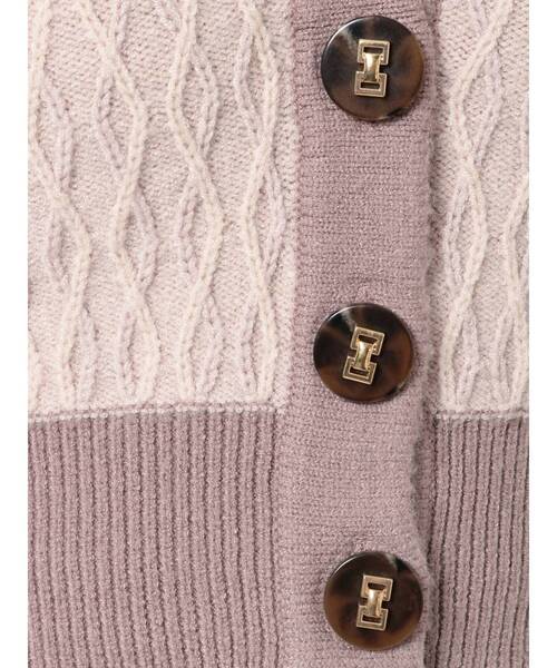 RESEXXY(リゼクシー)の「バイカラーニットカーディガン【セットアップ着用可能】(カーディガン/ボレロ・レディース・ブラック/オフホワイト/ピンク/ブルー・FREE)」の8枚目の写真