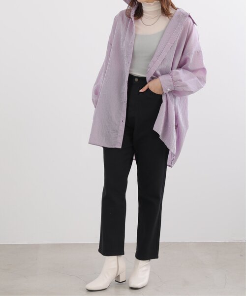 RAY CASSIN(レイカズン)の「カツラギストレートパンツ(チノパンツ・レディース・ブラック/ピンク/キナリ/ブラウン・FREE)」の5枚目の写真